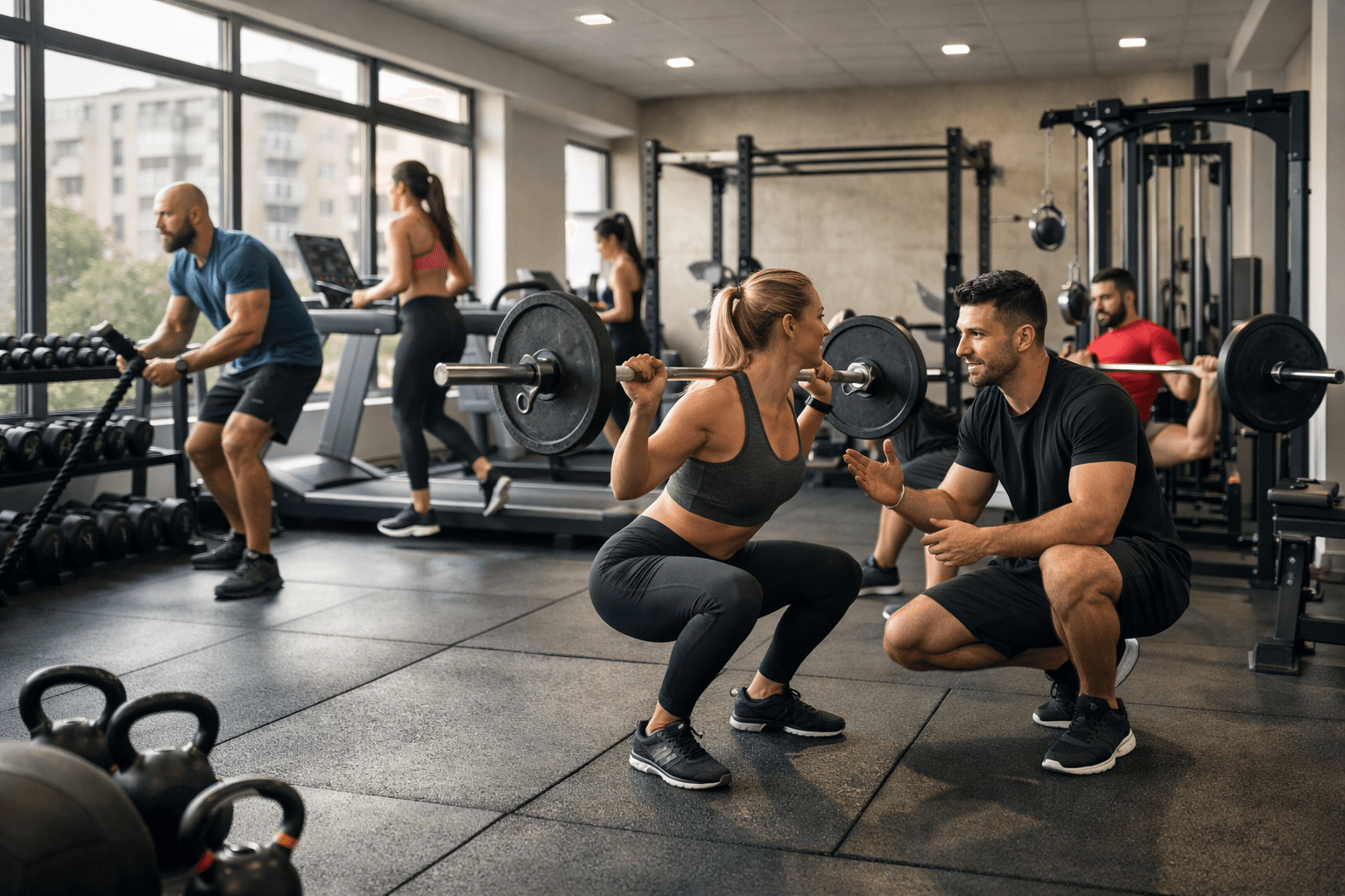 antrenamente fitness în Berceni cu antrenor într-o sală modernă